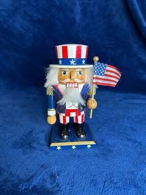 December Home 7 Inch Uncle Sam Nutcracker Patriotic Decorative Figure